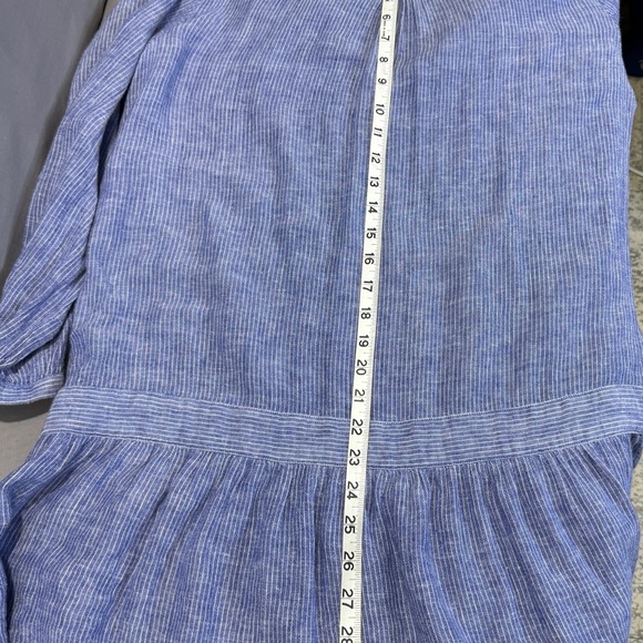Rails Lydia Blue & White Striped Linen Long Sleeve Mini Dress Size Small - Picture 10 of 11